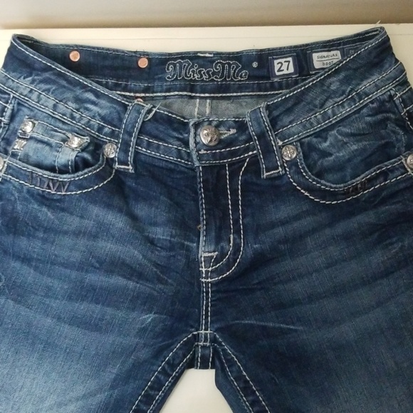 Perfect MissMe Jeans, Angel Wings, 27x30½ hemmed - Picture 3 of 7